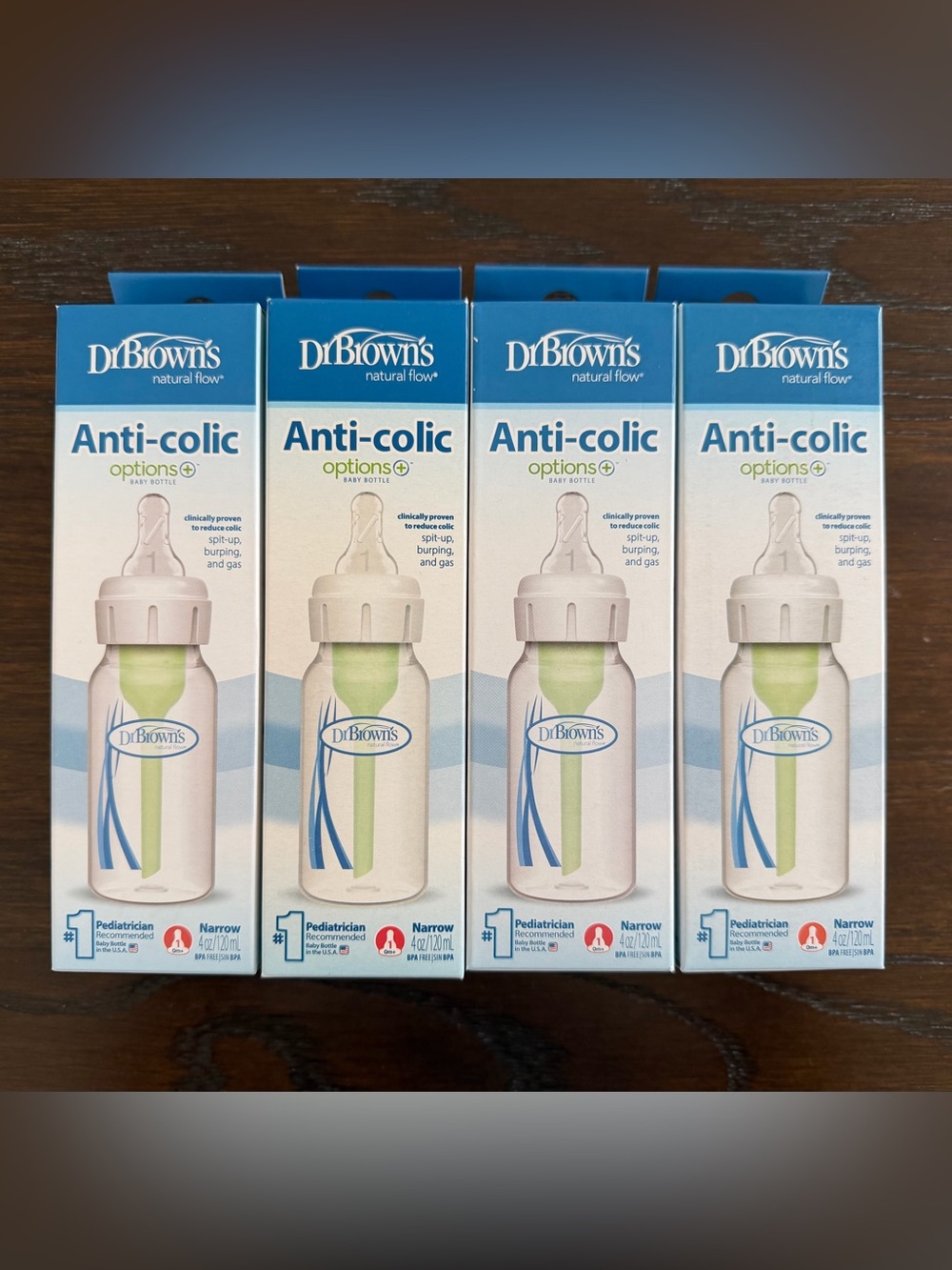 4x NEW Dr. Brown's Anti-Colic Narrow Bottles - 4oz